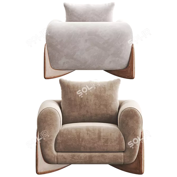 Elegant Porada Armchair: Soft and Stylish 3D model image 3