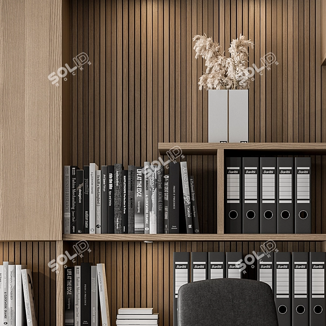 Elegance in Wood: Boss Library Set 3D model image 2