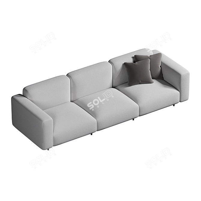 Elegant and Luxurious Claudine L Sofa 3D model image 2