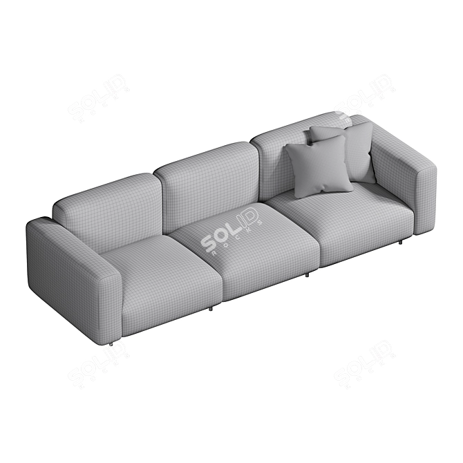 Elegant and Luxurious Claudine L Sofa 3D model image 3