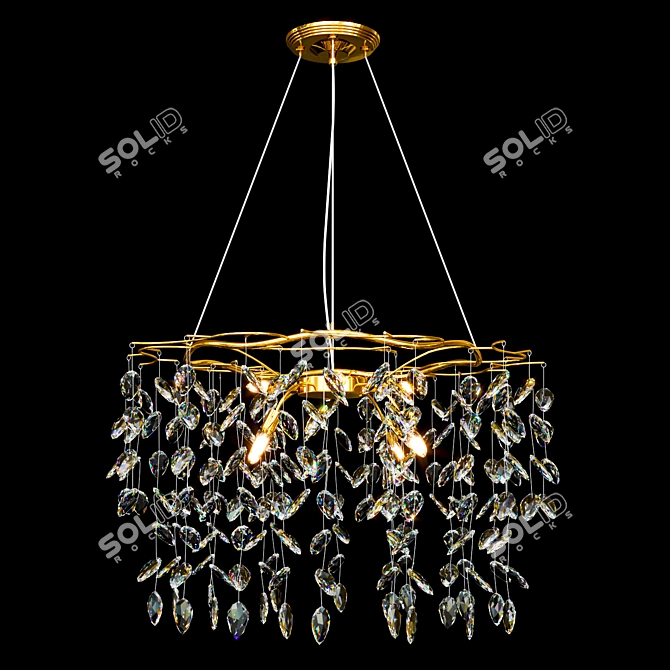 Crystal Elegance Chandelier 3D model image 2