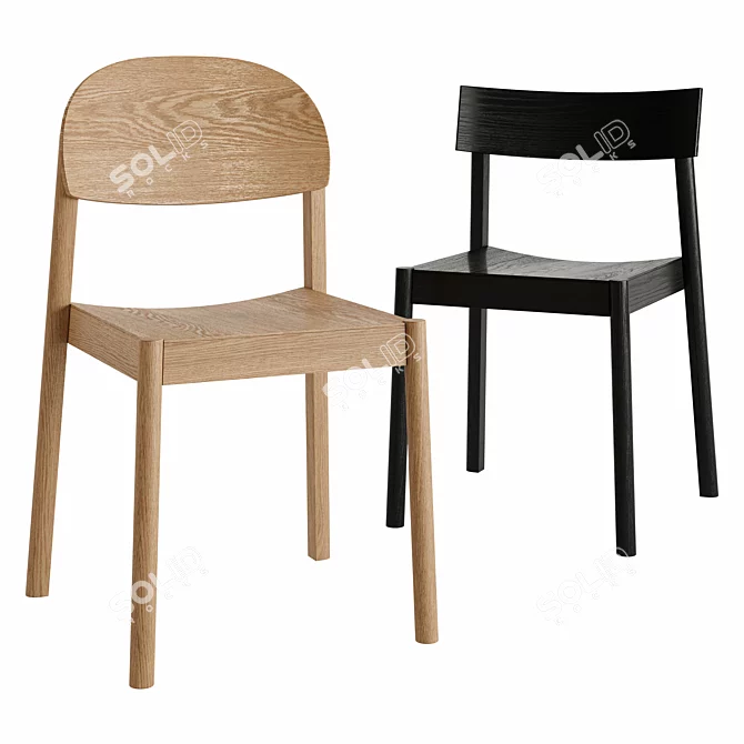 Contemporary Citizen Dining Chair 3D model image 6