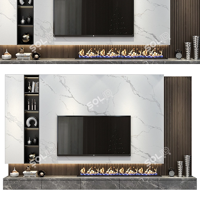 Modern TV Shelf - Stylish Wall Decor 3D model image 1