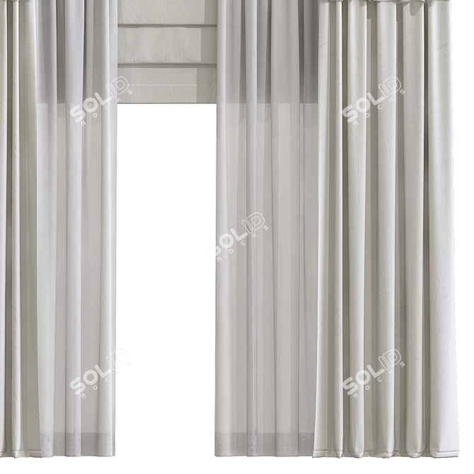 Elegant Drapery: Curtain 976 3D model image 3