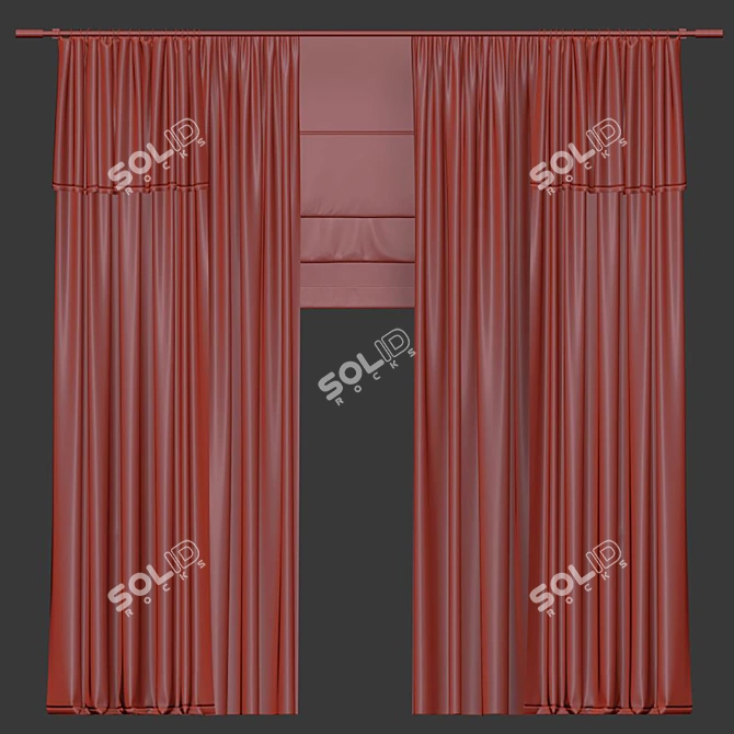 Elegant Drapery: Curtain 976 3D model image 4