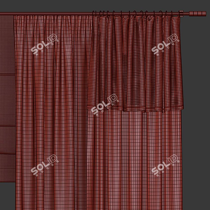 Elegant Drapery: Curtain 976 3D model image 5