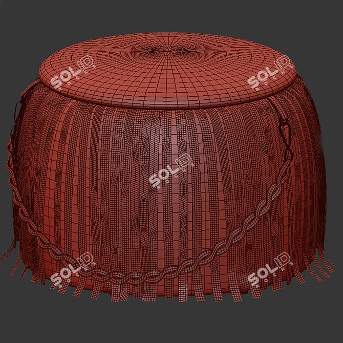 Elegant Ribbon Pouf: Stylish & Versatile 3D model image 2