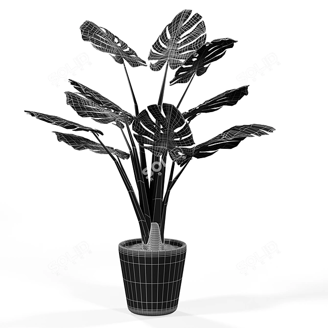 Faux Monstera: Lifelike Elegance 3D model image 3