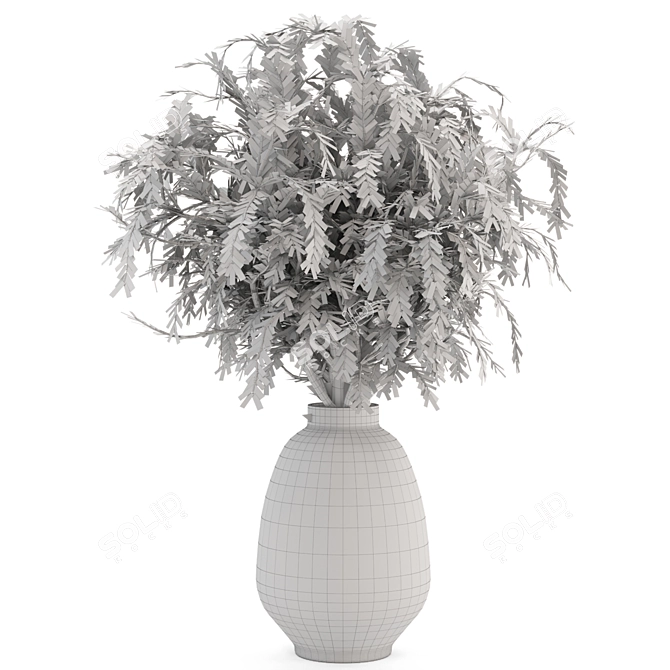 Rusty Concrete Pot Bouquet Set 3D model image 5