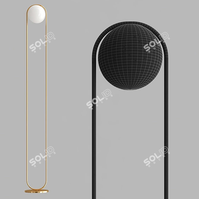 Sleek Hoop FL Pendant Light 3D model image 2