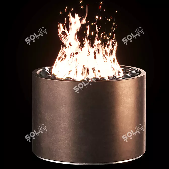 Elegant Fire Pit with Hood 3D model image 11