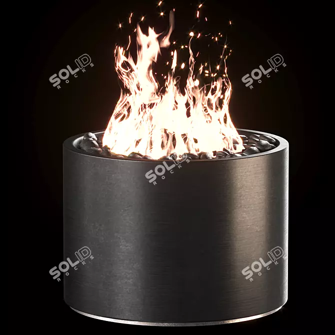 Elegant Fire Pit with Hood 3D model image 13