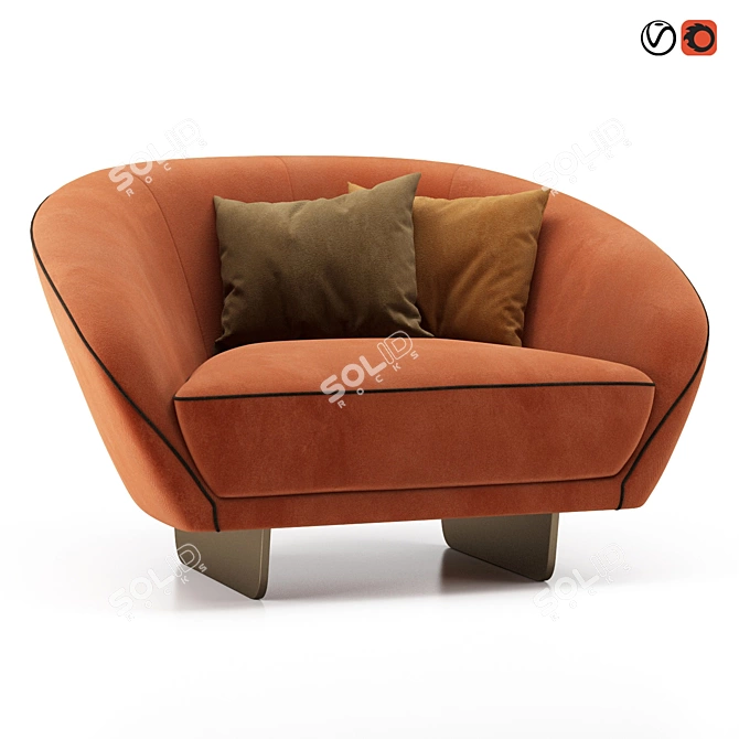 Segno Modern Lounge Chair 3D model image 1