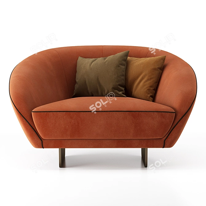 Segno Modern Lounge Chair 3D model image 2