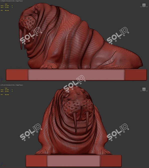 Majestic Walrus Figurine 3D model image 4