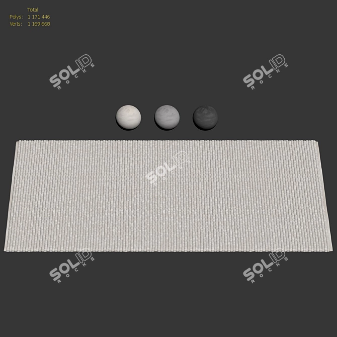 Title: Benuta NATURALS Wool Rug Beads 3D model image 7