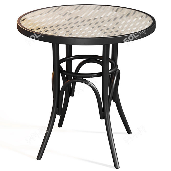 Cosmorelax Rade Rattan and Glass Dining Table 3D model image 1