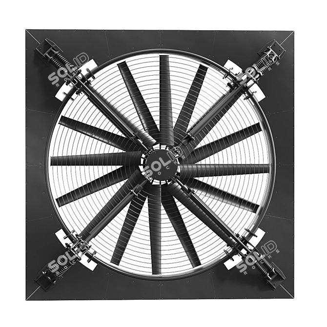 Heavy Duty Industrial Fan 3D model image 3