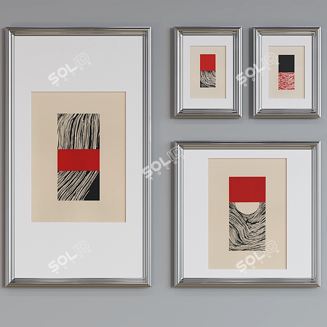 Modern Abstract Picture Frame Set 3D model image 4