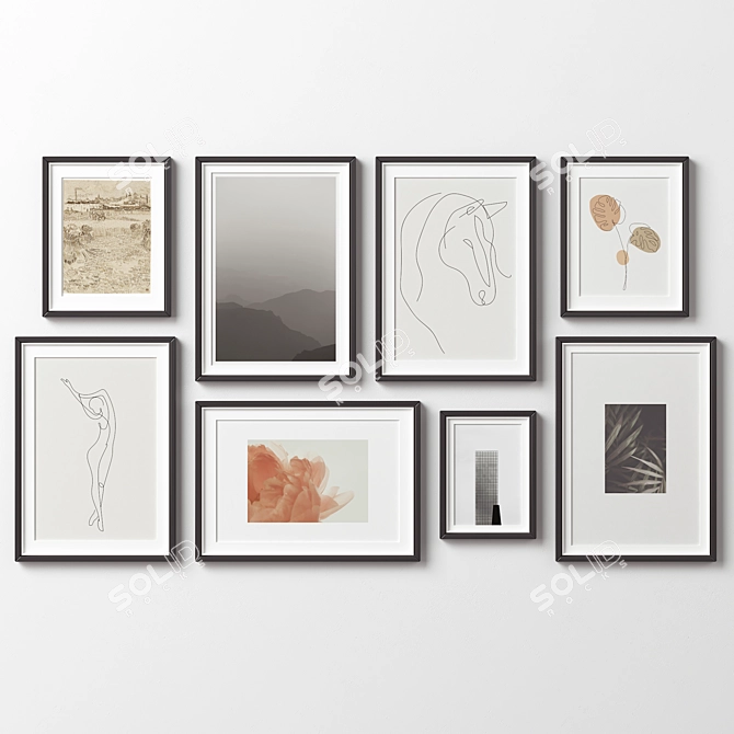 Modern Multi-Frame Picture Set 3D model image 3