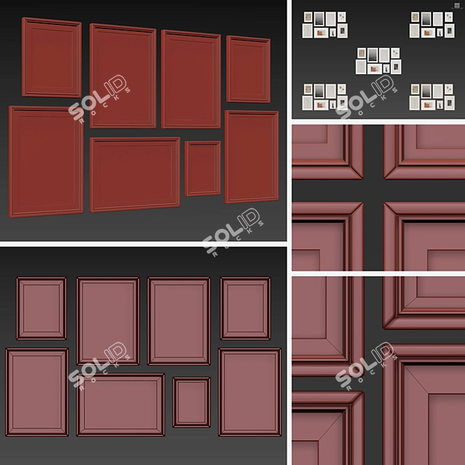 Modern Multi-Frame Picture Set 3D model image 5