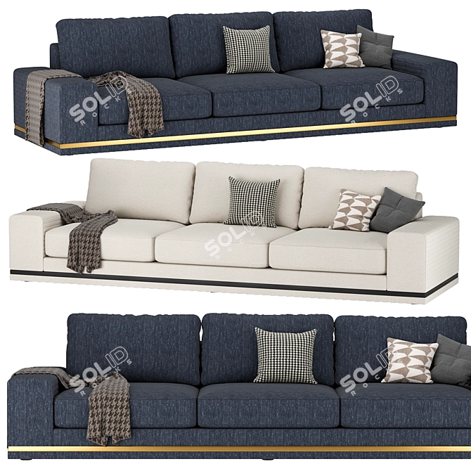 Luxury Cohen Sofa by Longhi 3D model image 1