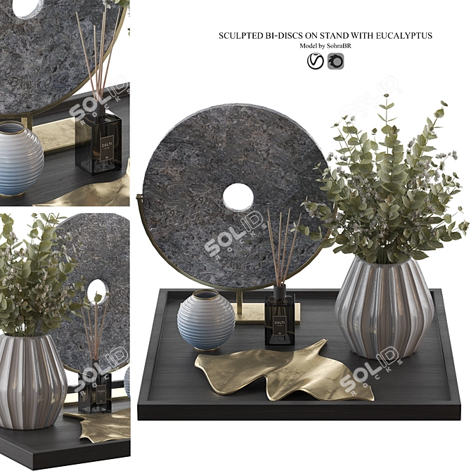 Sculpted Decorative Bi-discs 3D model image 1