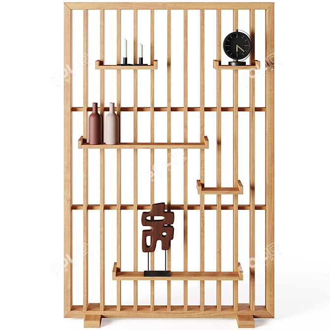 Solid Oak Bookcase: Mineva by La Redoute 3D model image 2