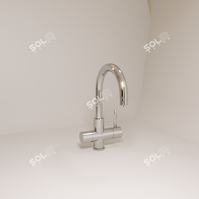 GROHE Blue: Chrome Kitchen Faucet 3D model image 2