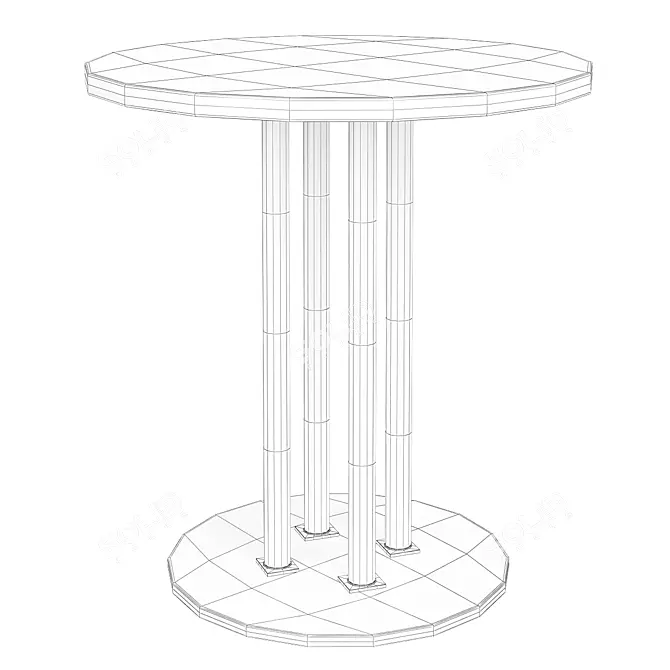 Century D89-3100-AP Round Accent Table 3D model image 2