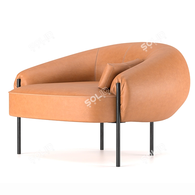 Luxury Leather Armchair: Isola Amura 3D model image 1