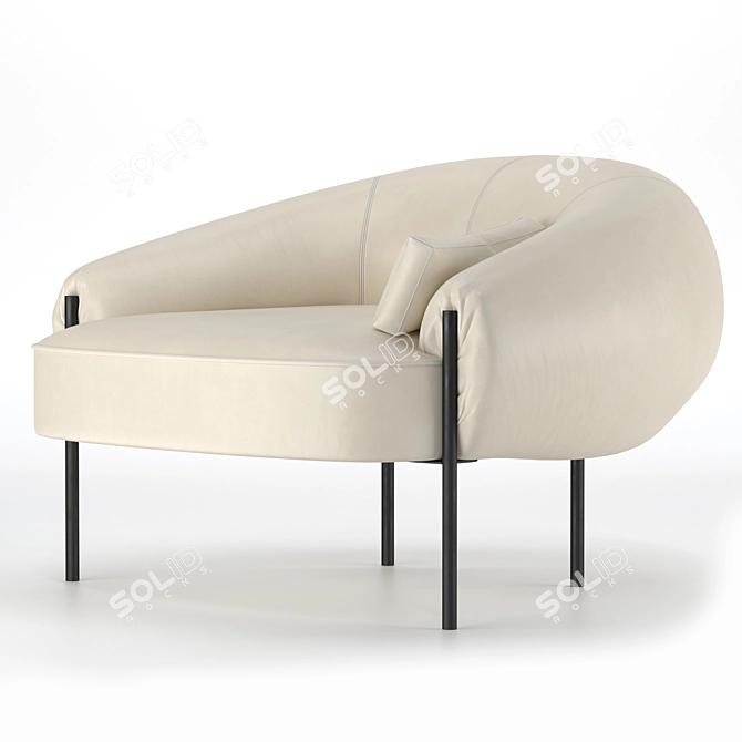 Luxury Leather Armchair: Isola Amura 3D model image 3