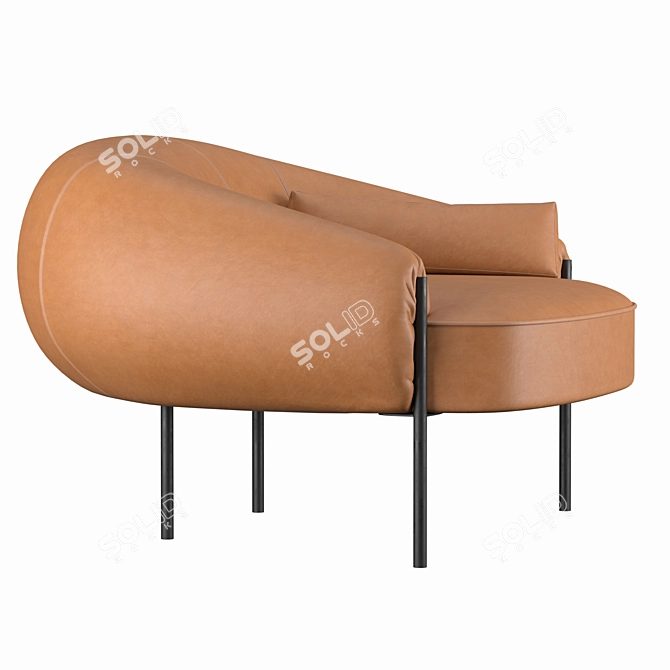 Luxury Leather Armchair: Isola Amura 3D model image 5