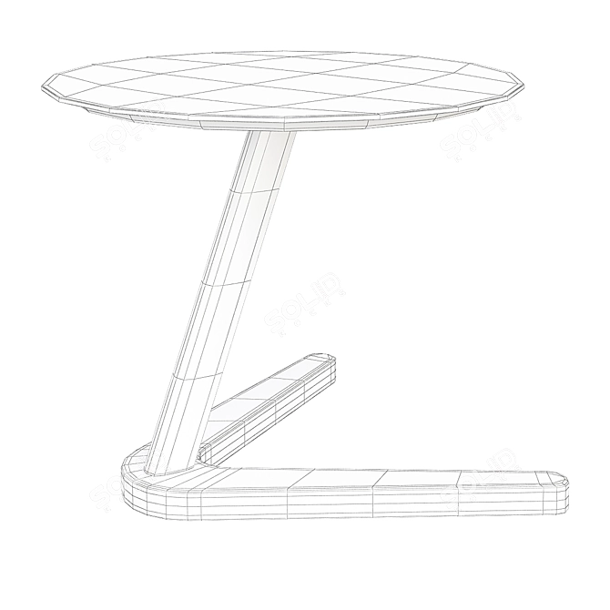 Pinewood End Table - Stylish and Functional 3D model image 2