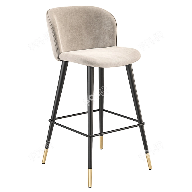 Elegant Eichholtz Velvet Bar Stool 3D model image 1