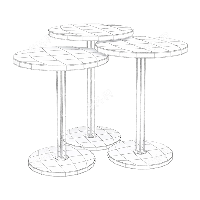 Contemporary White Nola Zigon Coffee Table 3D model image 2