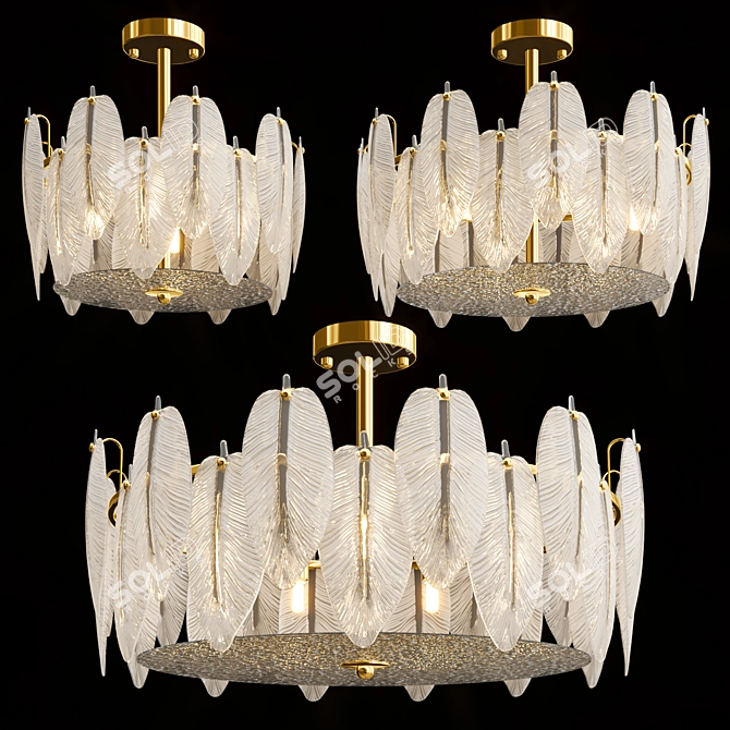 Feathered Elegance Chandelier 3D model image 1