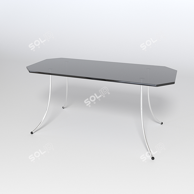 Sleek Quad Glass Table 3D model image 1