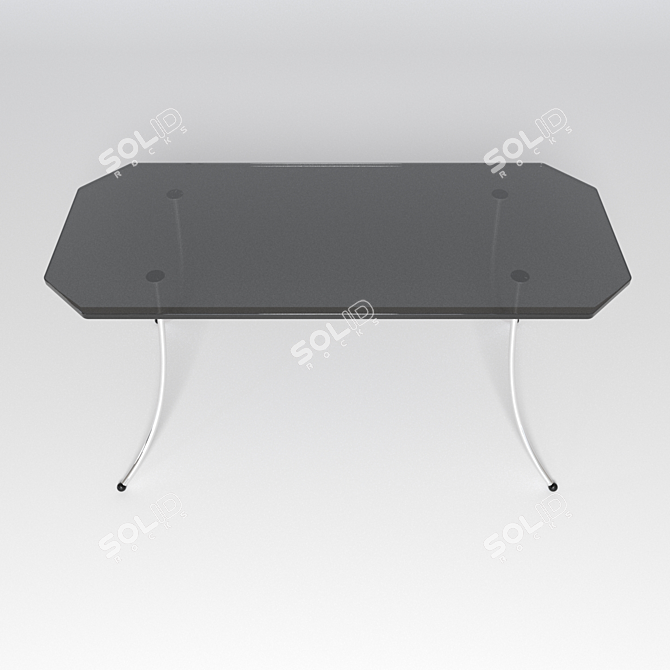 Sleek Quad Glass Table 3D model image 2