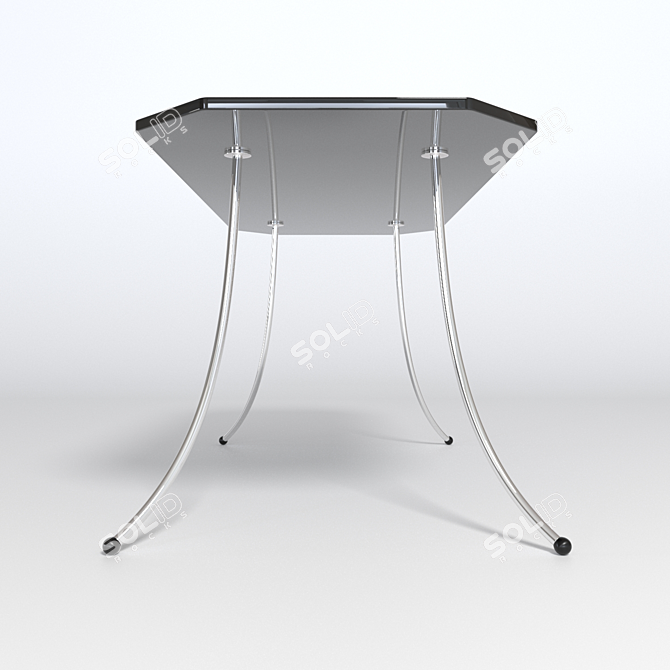 Sleek Quad Glass Table 3D model image 3