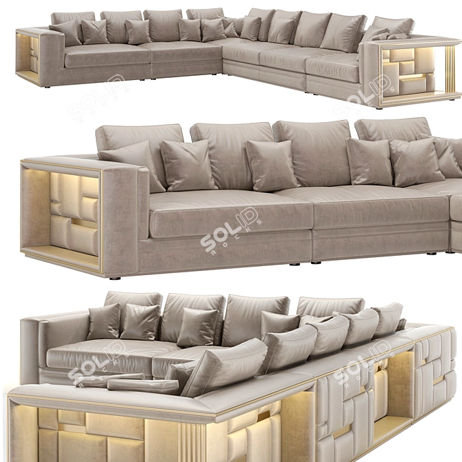 Modular Babylon Rack Sofa 3D model image 1