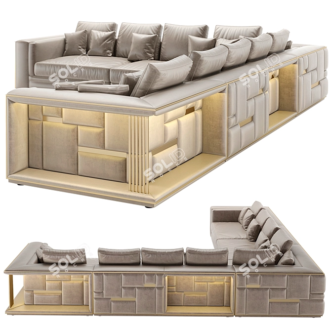 Modular Babylon Rack Sofa 3D model image 4