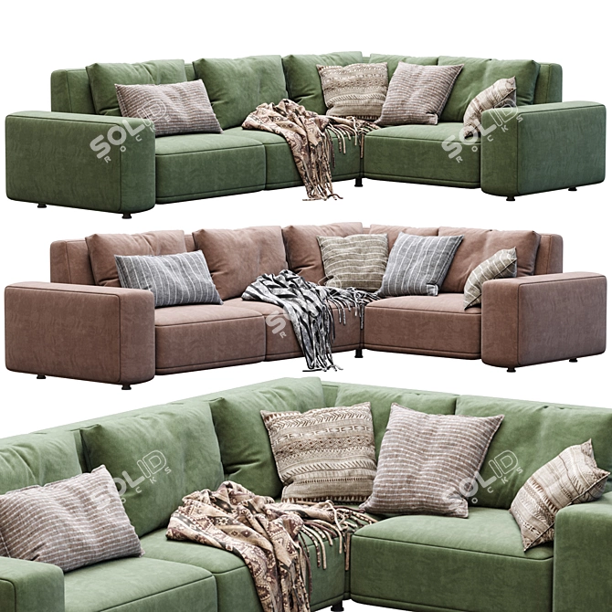 Modern Cross Design Sofa 3D model image 1