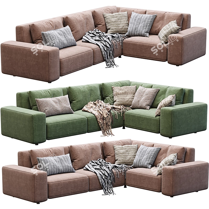 Modern Cross Design Sofa 3D model image 2