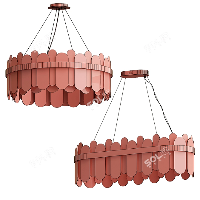 Elegant Charlotte Collection Pendant Light 3D model image 3