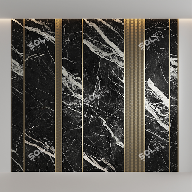 Elegant Marquina Black Mosaic 3D model image 1