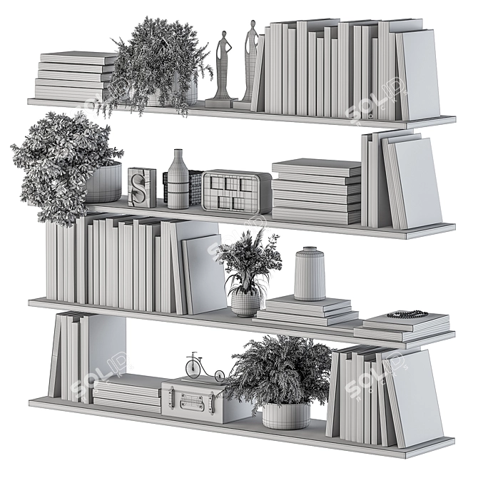 Elegant Shelf Decor Set - Set 11 3D model image 7