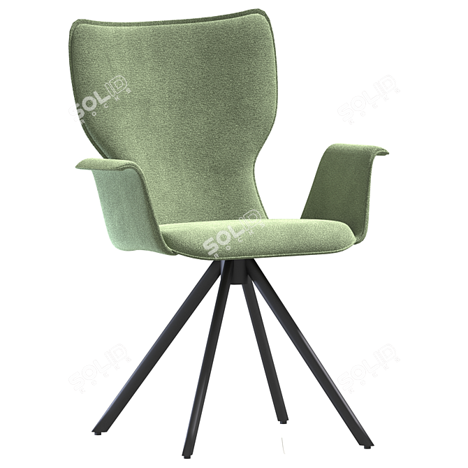 Essen: Russian-Made Metal and Wood Dining Chair 3D model image 1