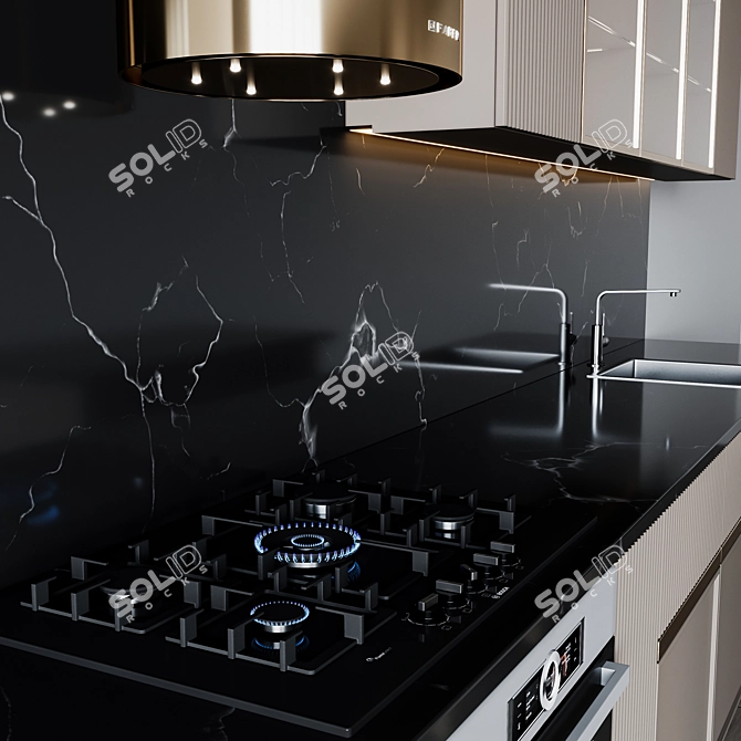 Modern Kitchen Transformable 3D model image 5
