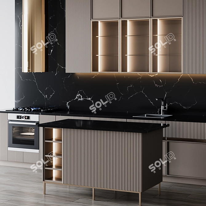 Modern Kitchen Transformable 3D model image 6